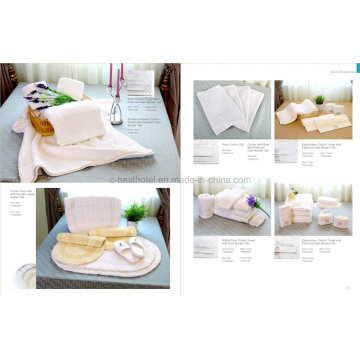 Fabrication de serviettes de visage de broderie d&#39;hôtel de coton éponge blanc fait sur commande